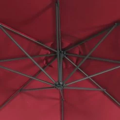 Parasol Déporté Rond 350cm Couleur : Rouge -Outdoor Living Soldes bu350red 1ccb604733209f14d3f34099f12e0906