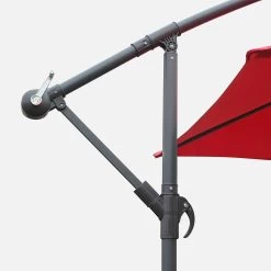 Parasol Déporté Rond 350cm Couleur : Rouge -Outdoor Living Soldes bu350red 551dc33300c1abb5e174b02684bd3324