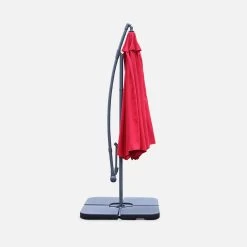 Parasol Déporté Rond 350cm Couleur : Rouge -Outdoor Living Soldes bu350red bef76cef621a50ff31c29f35c61ea16f