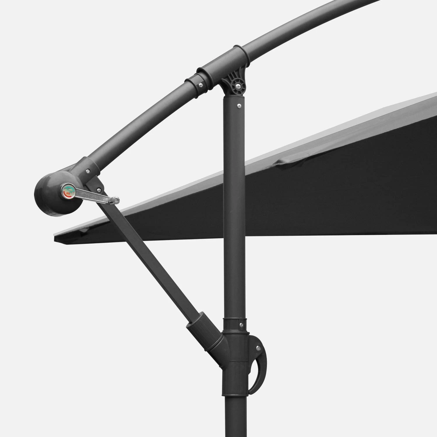 Parasol Déporté Carré 3x3m Couleur : Gris 7 Parasol Déporté Carré 3x3m Couleur : Gris – Image 5