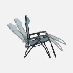 Fauteuil Relax Pliable Multi Positions Textilène (lot De 2) Couleur : Émeraude -Outdoor Living Soldes campchrx2em ec721e915241108cc5020cb7f29e63d5