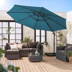 Parasol Déporté Rond Ø 350cm Couleur : Bleu Canard 11 Parasol Déporté Rond Ø 350cm Couleur : Bleu Canard -Outdoor Living Soldes cdukd350bd 49d16c6cdaaeec671524b608c898c1ce