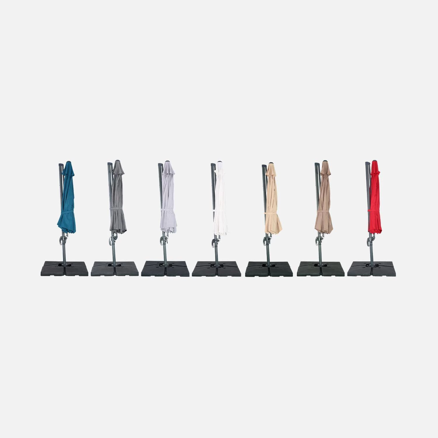 Parasol Déporté Rond Ø 350cm Couleur : Bleu Canard 10 Parasol Déporté Rond Ø 350cm Couleur : Bleu Canard – Image 8