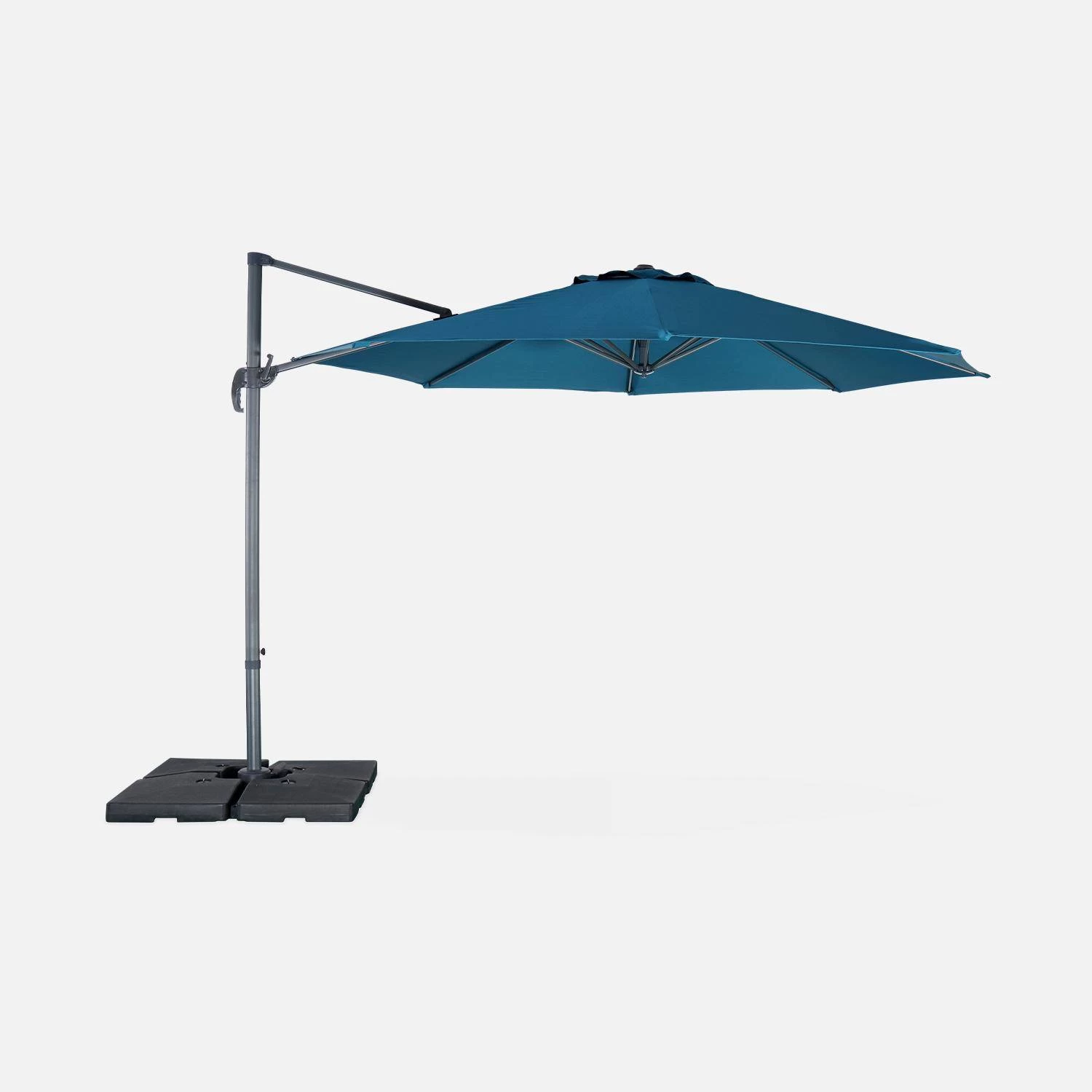 Parasol Déporté Rond Ø 350cm Couleur : Bleu Canard 7 Parasol Déporté Rond Ø 350cm Couleur : Bleu Canard – Image 5
