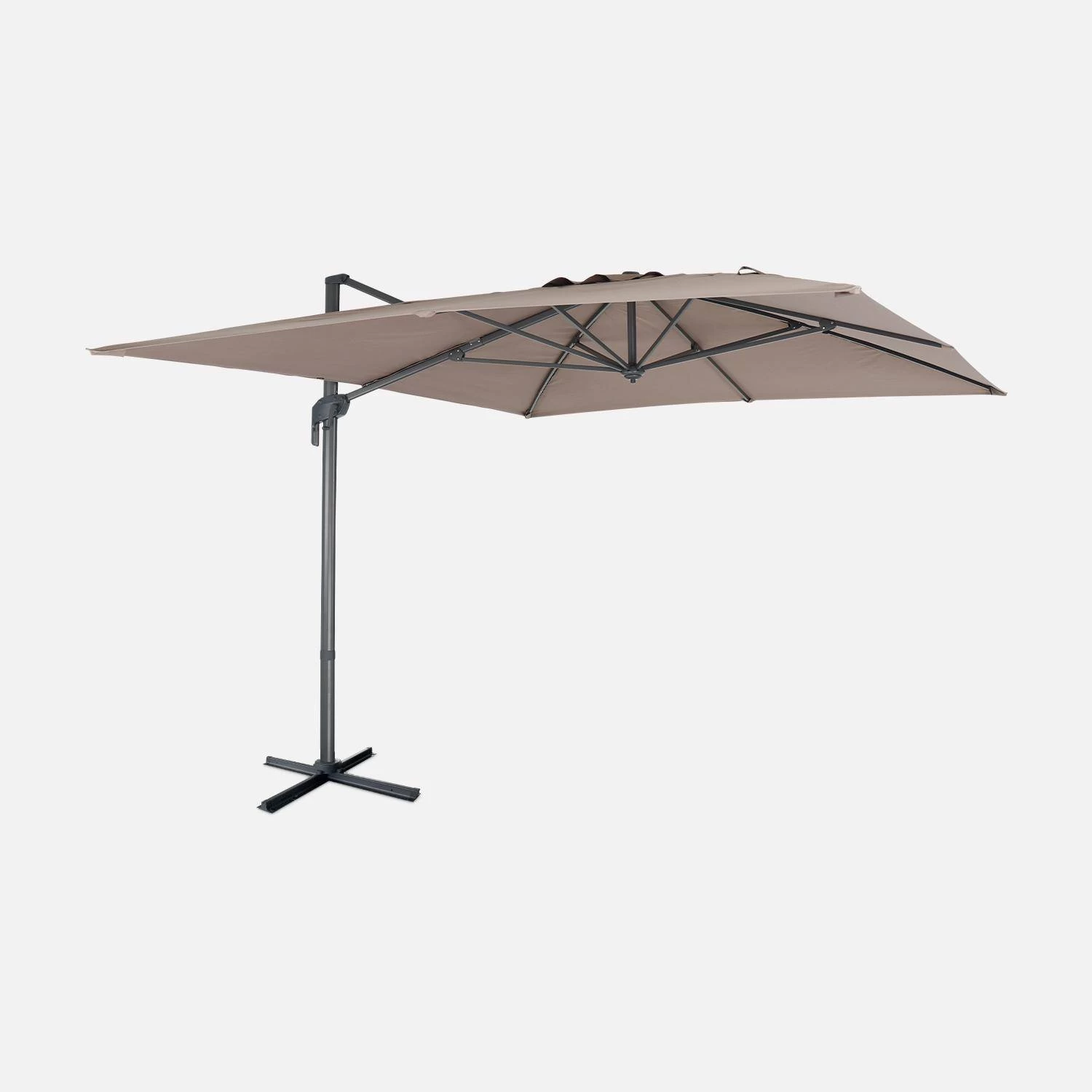 Parasol Déporté Rectangulaire 3x4m Couleur : Taupe 5 Parasol Déporté Rectangulaire 3x4m Couleur : Taupe – Image 3