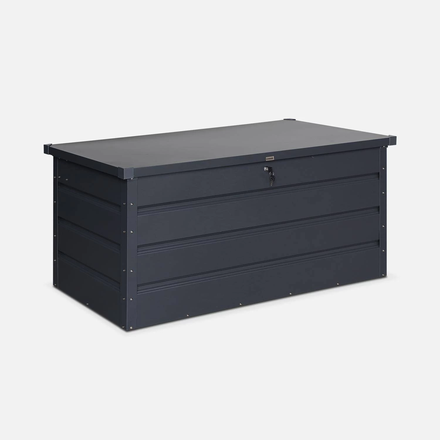 Coffre De Jardin En Métal 385L Couleur : Anthracite 3 Coffre De Jardin En Métal 385L Couleur : Anthracite