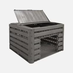 Lot De 2 Composteurs De Jardin Noirs, Plastique Recyclé, Double Ouverture, 400L 8 Lot De 2 Composteurs De Jardin Noirs, Plastique Recyclé, Double Ouverture, 400L -Outdoor Living Soldes compwd400lbkx2 b9b88e9e111aca43a3f2786e7dd824e6