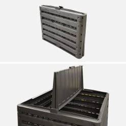 Lot De 2 Composteurs De Jardin Noirs, Plastique Recyclé, Double Ouverture, 400L 9 Lot De 2 Composteurs De Jardin Noirs, Plastique Recyclé, Double Ouverture, 400L -Outdoor Living Soldes compwd400lbkx2 c8524e6ab45473381a934826d0dd28d4