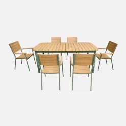 Table De Jardin Bois Et Aluminium 190cm, 6 Chaises Empilables 14 Table De Jardin Bois Et Aluminium 190cm, 6 Chaises Empilables -Outdoor Living Soldes ec190r6aseggy 470880723b604906ab94cd2c2655803d
