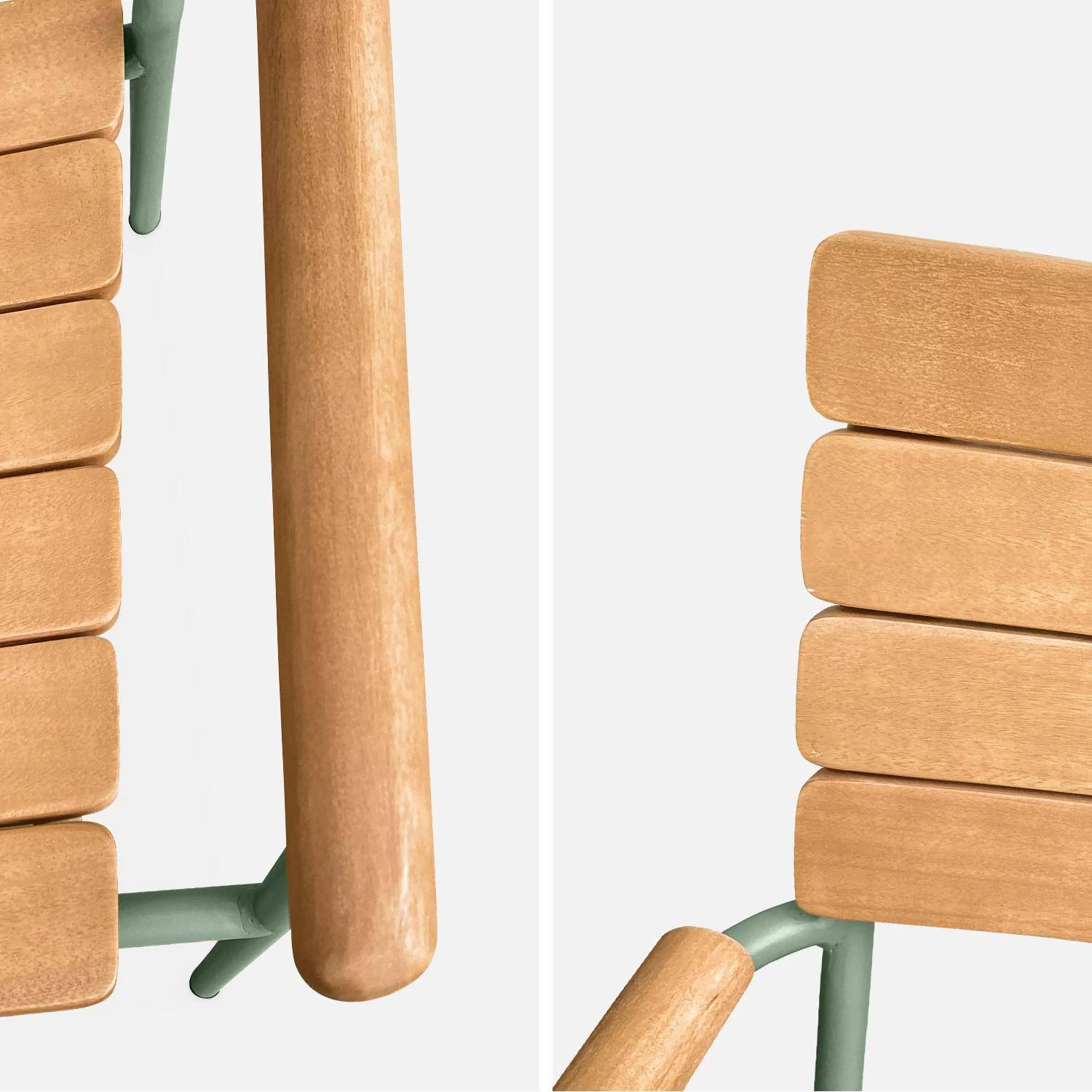 Chaise De Jardin Bois Et Aluminium, Empilables (lot De 2) 8 Chaise De Jardin Bois Et Aluminium, Empilables (lot De 2) – Image 6