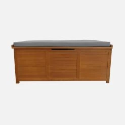 Coffre De Jardin Bois 200L Avec Vérins Couleur : Bois / Gris -Outdoor Living Soldes ecbox125gy 8218dbc025844ab6e3261171d65d10c9