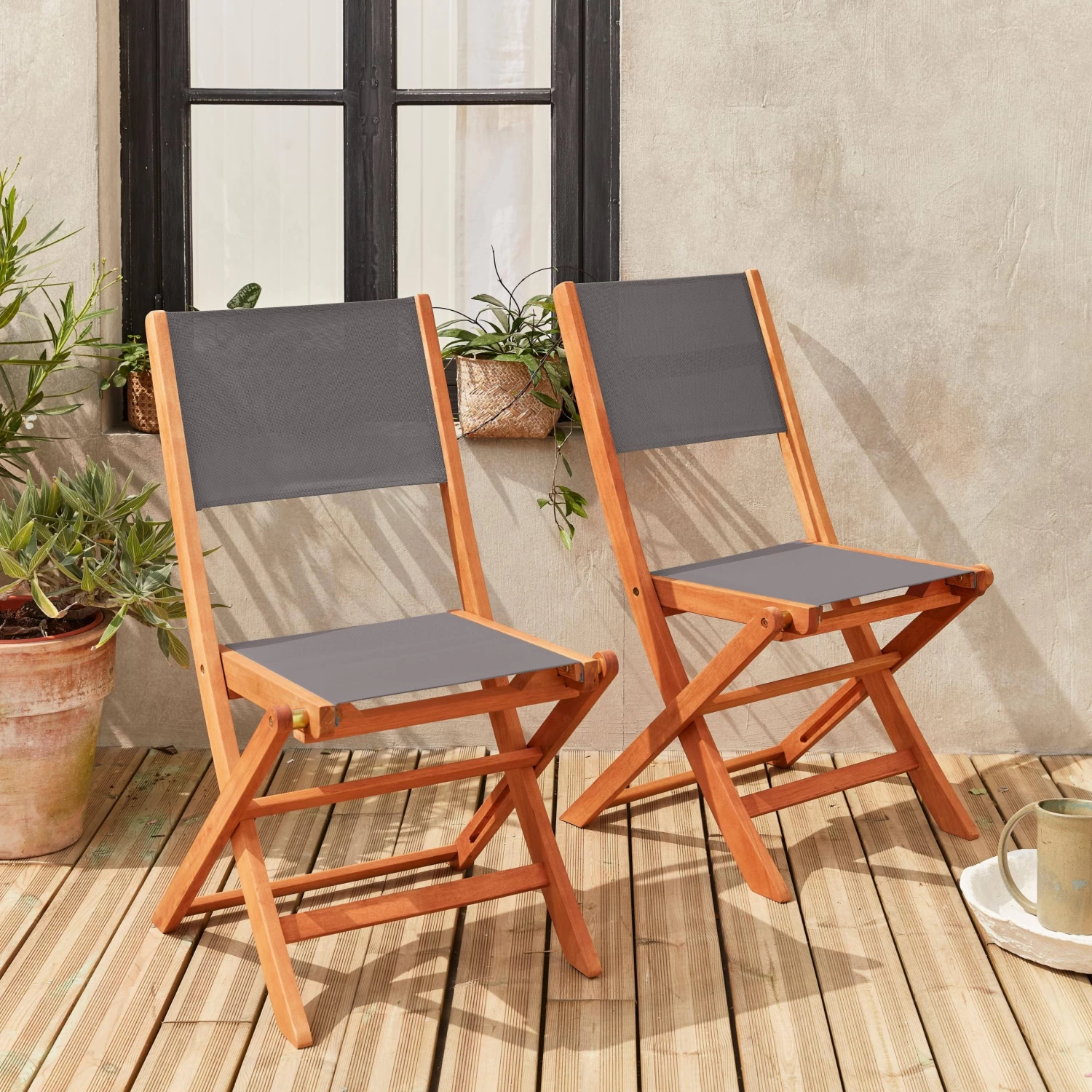 Chaise De Jardin Pliable Bois (lot De 2) Couleur : Anthracite / Anthracite 3 Chaise De Jardin Pliable Bois (lot De 2) Couleur : Anthracite / Anthracite