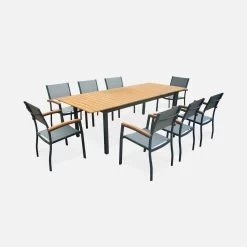 Table De Jardin Extensible Bois Et Aluminium 8 à 10 Places -Outdoor Living Soldes ecxts250tblat c6df5f7c9be510924f2aea7c53764e3c