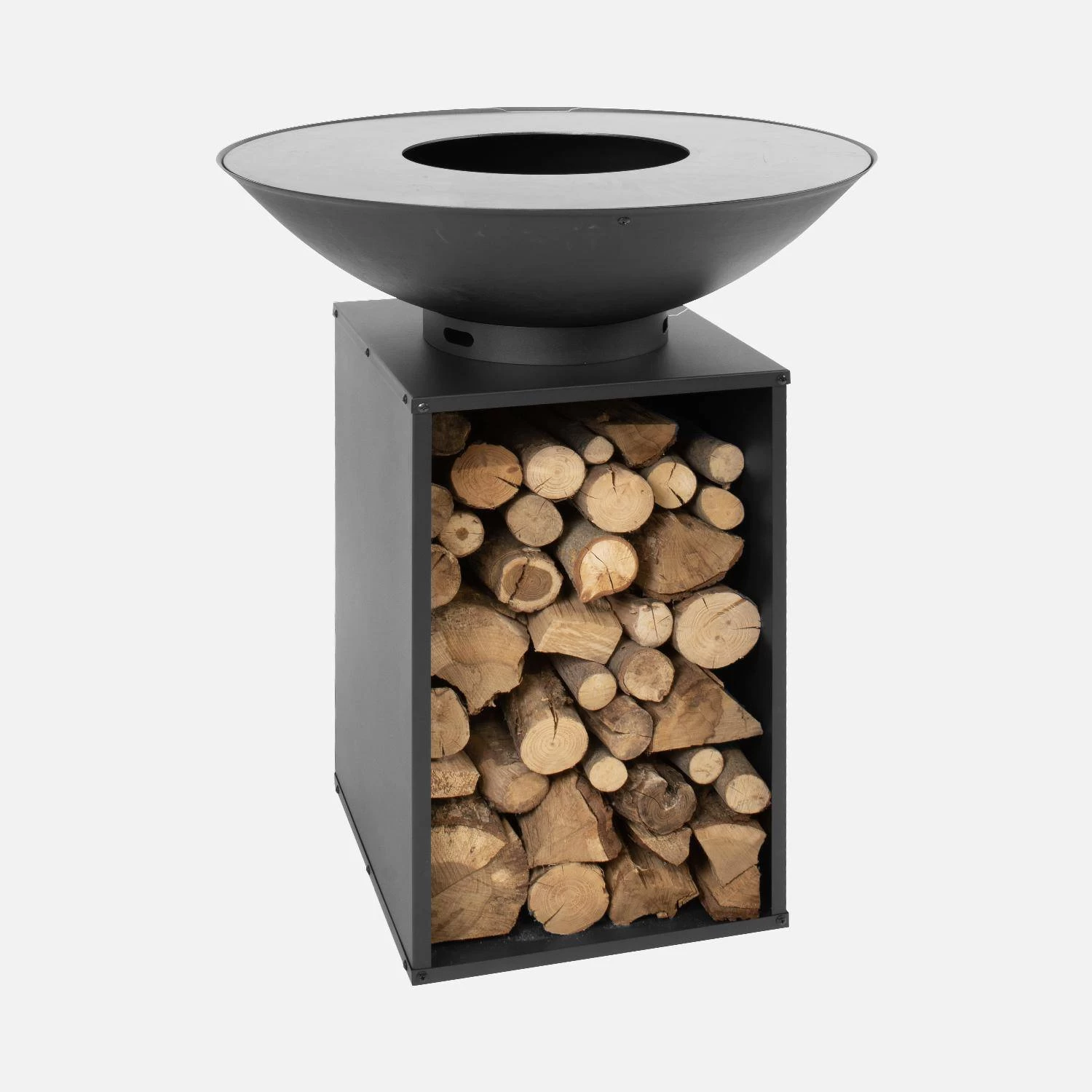 Braséro Barbecue Ø80cm, Planche De Cuisson, Stockage Bois Et Housse 4 Braséro Barbecue Ø80cm, Planche De Cuisson, Stockage Bois Et Housse – Image 2