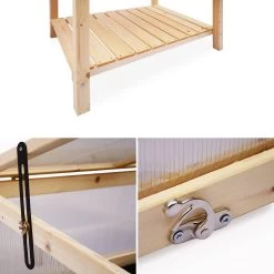 Carré Potager Sur Pieds En Bois Et Serre 80x60x109cm -Outdoor Living Soldes ghmini109 55af9c420e5b7e443c436d0cc17bd377