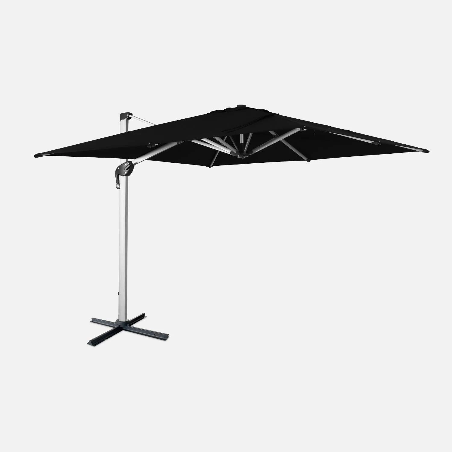 Parasol Déporté Carrée 3x3m Couleur : Noir 3 Parasol Déporté Carrée 3x3m Couleur : Noir