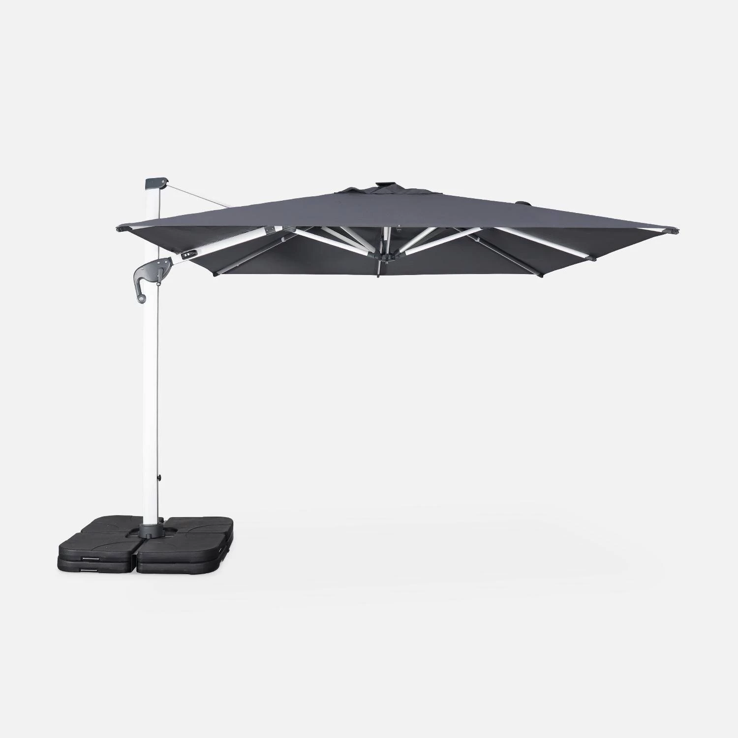 Parasol LED Déporté Carré 3x3m Couleur : Anthracite 4 Parasol LED Déporté Carré 3x3m Couleur : Anthracite – Image 2