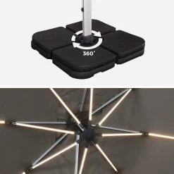 Parasol LED Déporté Rectangulaire 3x4m Couleur : Taupe 16 Parasol LED Déporté Rectangulaire 3x4m Couleur : Taupe -Outdoor Living Soldes hdu3x4ledbn 2fe5ead7ddbcc43557a96c43d10e8064