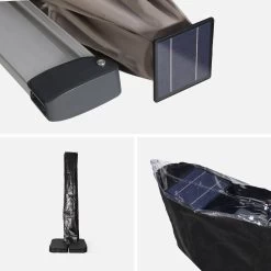 Parasol LED Déporté Rectangulaire 3x4m Couleur : Taupe 15 Parasol LED Déporté Rectangulaire 3x4m Couleur : Taupe -Outdoor Living Soldes hdu3x4ledbn 832ccde4db3d22eb9c46187353f00820