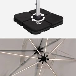 Parasol LED Déporté Carré 4x4m Couleur : Beige 15 Parasol LED Déporté Carré 4x4m Couleur : Beige -Outdoor Living Soldes hdu4x4ledbg e745f827abc8d3809cde232dc490ed9f