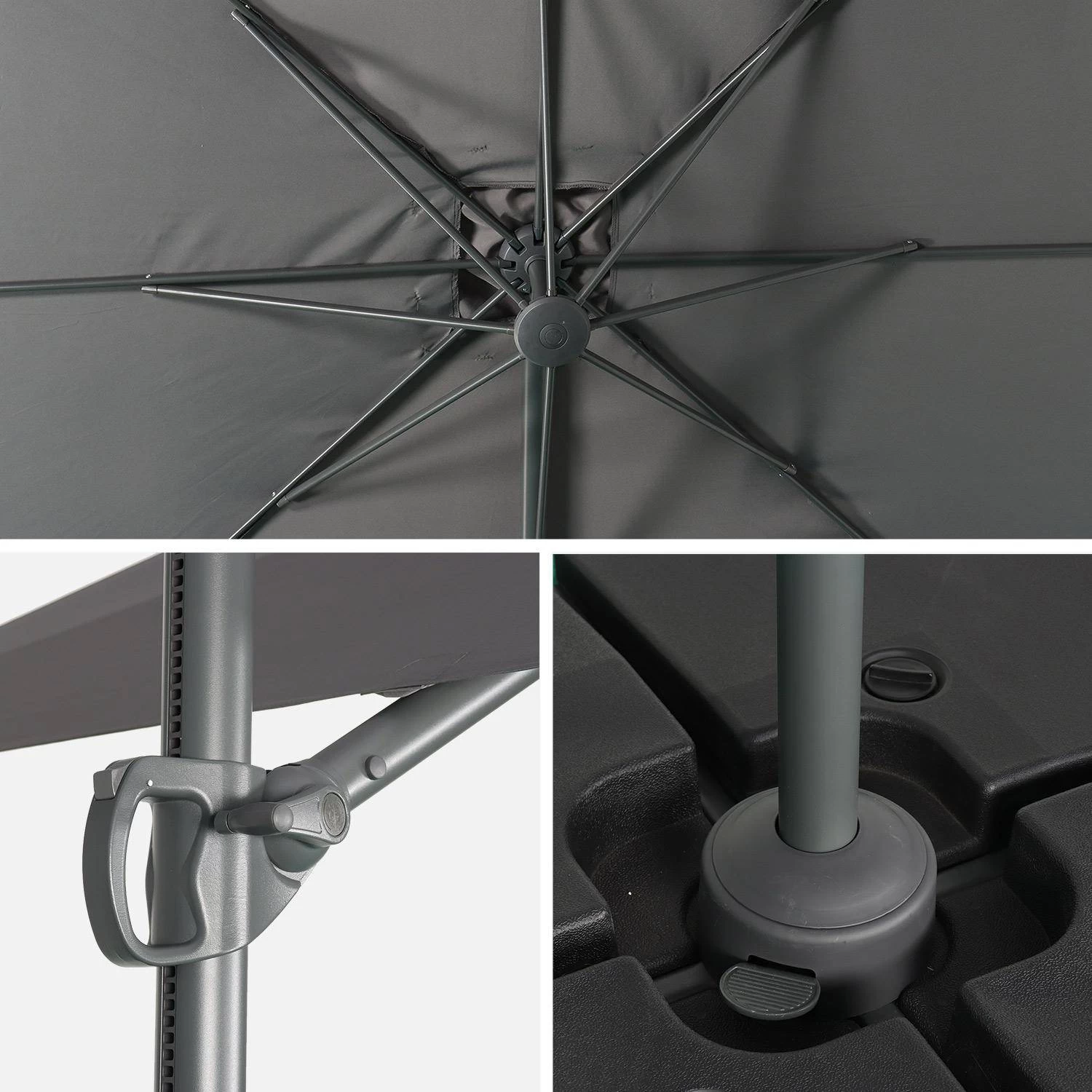 Parasol Déporté Carré 2,5x2,5m 7 Parasol Déporté Carré 2,5x2,5m – Image 5