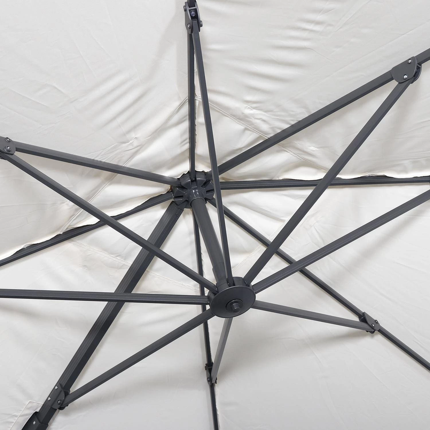 Parasol Déporté Carré 3x3m Couleur : Ecru 8 Parasol Déporté Carré 3x3m Couleur : Ecru – Image 6