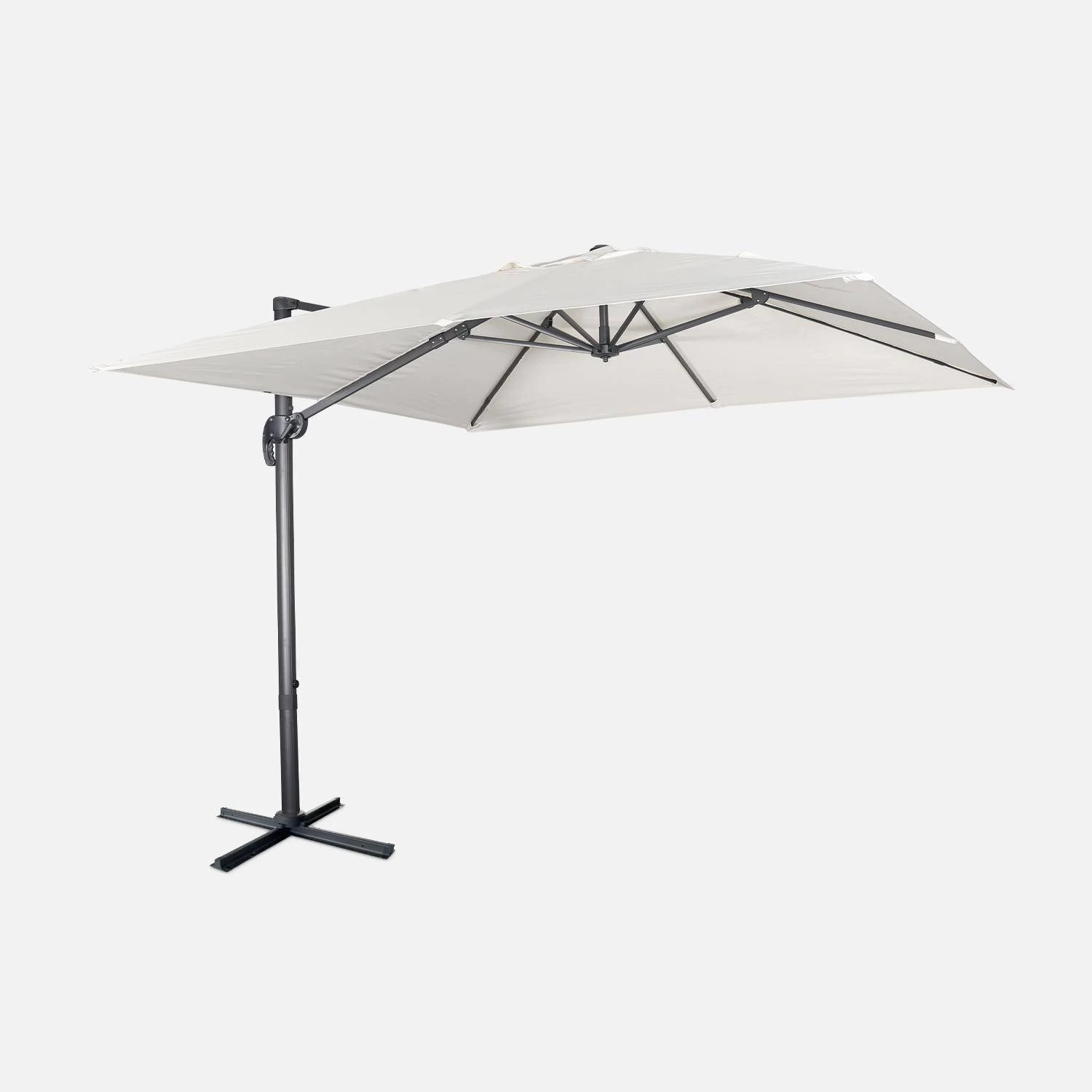Parasol Déporté Carré 3x3m Couleur : Ecru 5 Parasol Déporté Carré 3x3m Couleur : Ecru – Image 3