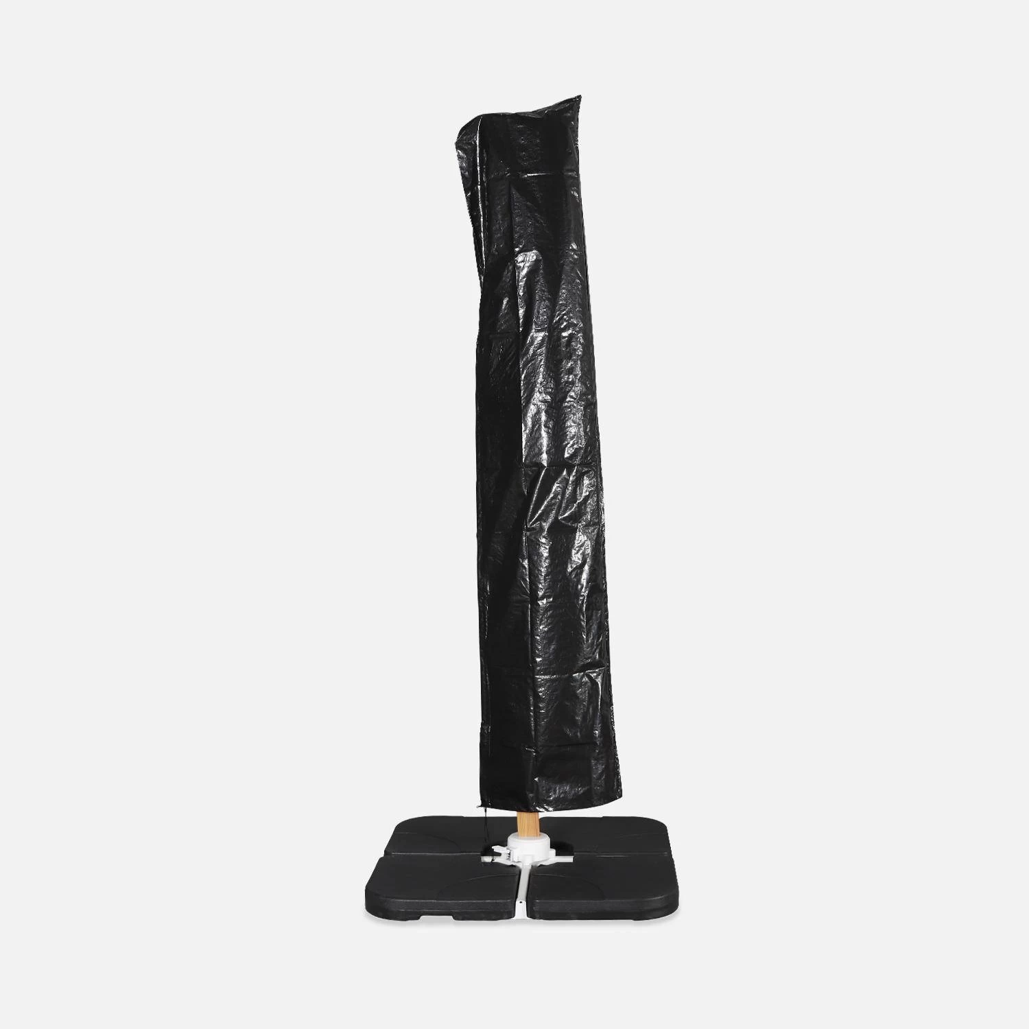 Parasol Déporté Carré 3x3m, Mât Effet Bois Couleur : Ecru 10 Parasol Déporté Carré 3x3m, Mât Effet Bois Couleur : Ecru – Image 8