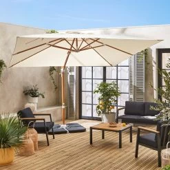 Parasol Déporté Carré 3x3m, Mât Effet Bois Couleur : Ecru 11 Parasol Déporté Carré 3x3m, Mât Effet Bois Couleur : Ecru -Outdoor Living Soldes hukd3x3wdecru c714ba785868bcdbbdb57fffc0e6d807