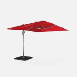 Parasol Déporté Rectangulaire 3x4m + Dalles à Lester 50x50cm Couleur : Rouge 13 Parasol Déporté Rectangulaire 3x4m + Dalles à Lester 50x50cm Couleur : Rouge -Outdoor Living Soldes hukd3x4basered 2d654ac9f3c82b44dda94f4b9a906b6d