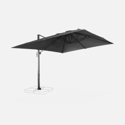 Parasol Déporté Rectangulaire 3x4m Couleur : Gris 15 Parasol Déporté Rectangulaire 3x4m Couleur : Gris -Outdoor Living Soldes hukd3x4gy 79189206e163d9626b1f186f9c4e9fa2