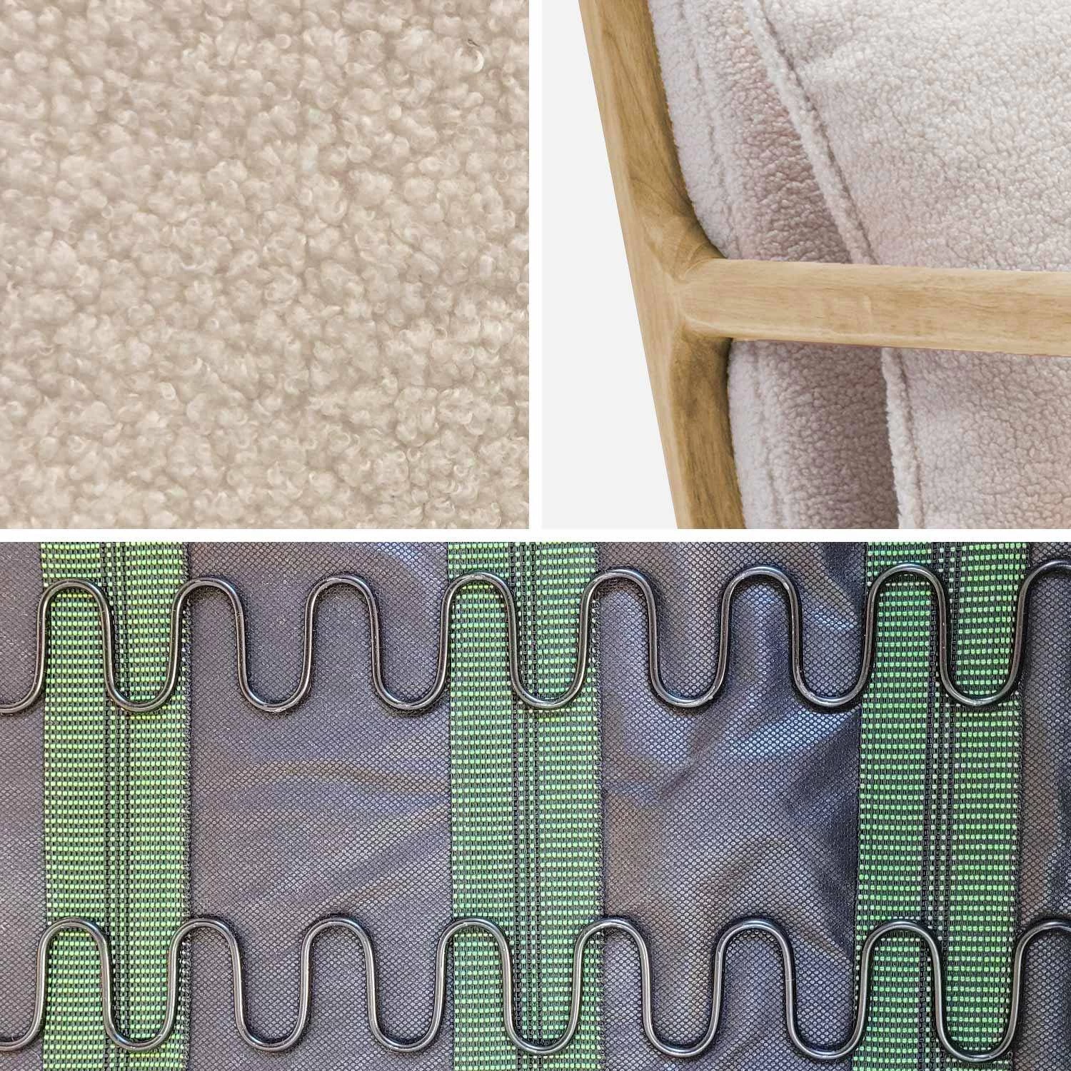 Banquette 2 Places + Fauteuil En Bois Et Tissu Bouclette 12 Banquette 2 Places + Fauteuil En Bois Et Tissu Bouclette – Image 10