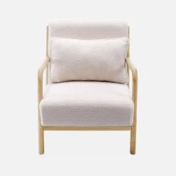 Banquette 2 Places + Fauteuil En Bois Et Tissu Bouclette 18 Banquette 2 Places + Fauteuil En Bois Et Tissu Bouclette -Outdoor Living Soldes iacsca1n2boucl 3f88b7bbdab043e903afe9cf467aa059