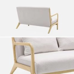 Banquette Scandinave 2 Places En Bois Et Tissu Bouclette 12 Banquette Scandinave 2 Places En Bois Et Tissu Bouclette -Outdoor Living Soldes iacsca2boucl 94d0f26ce58b0c68a44cad2dafcd7a16