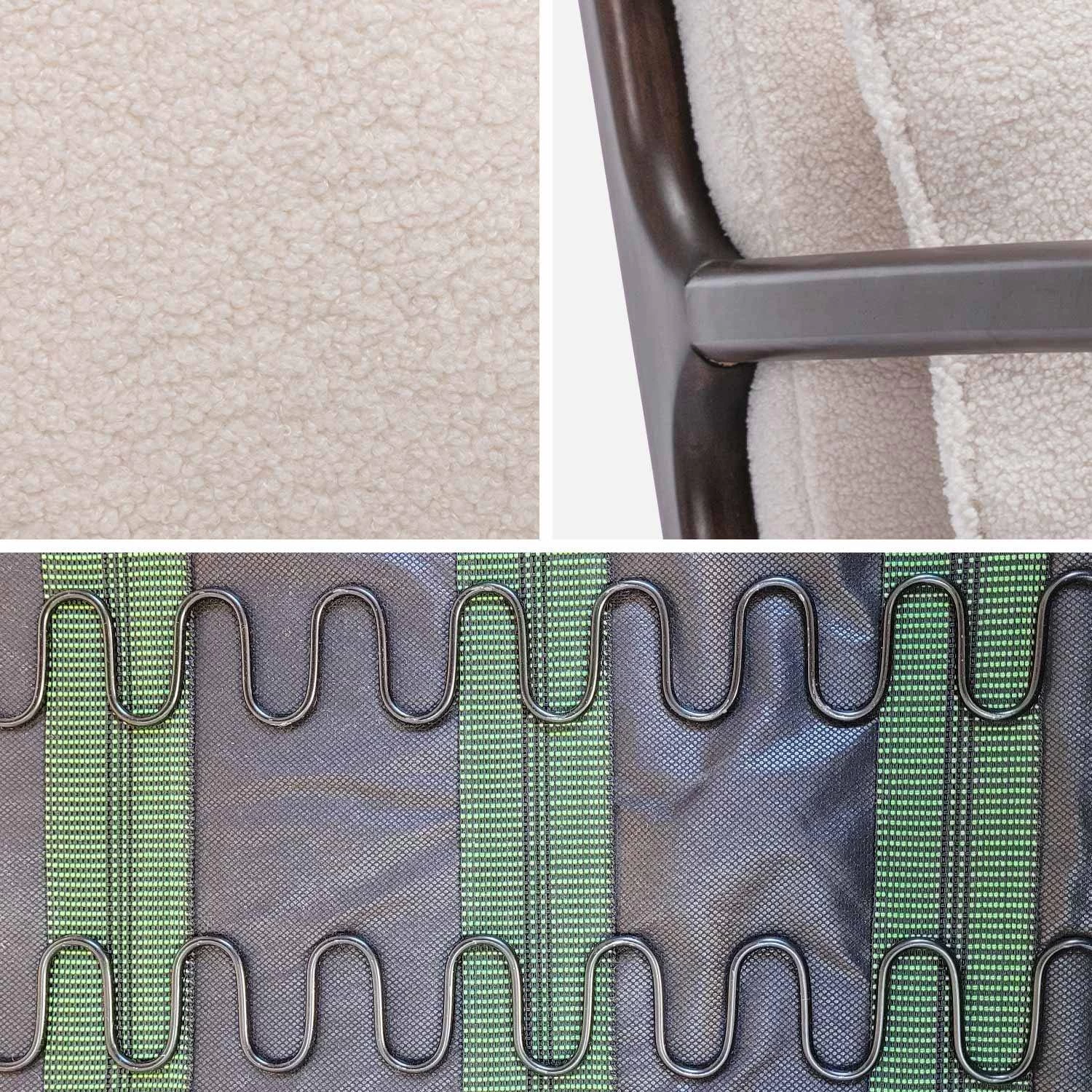 Fauteuil Scandinave Bouclette Et Bois D'hévéa Teinté Wengé 8 Fauteuil Scandinave Bouclette Et Bois D'hévéa Teinté Wengé – Image 6