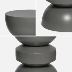 Table D'appoint, Bout De Canapé, Table De Chevet En Métal, Ø32 X H 44,5cm Couleur : Gris Foncé -Outdoor Living Soldes iassastbl32gre 569a3640126700758f9d656321754aa7