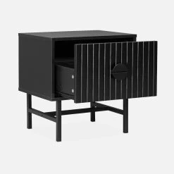 Table De Chevet Effet Bois Rainuré Noir -Outdoor Living Soldes ibazbedside 57bcace4b030a3c34b7483bb6fc566e5
