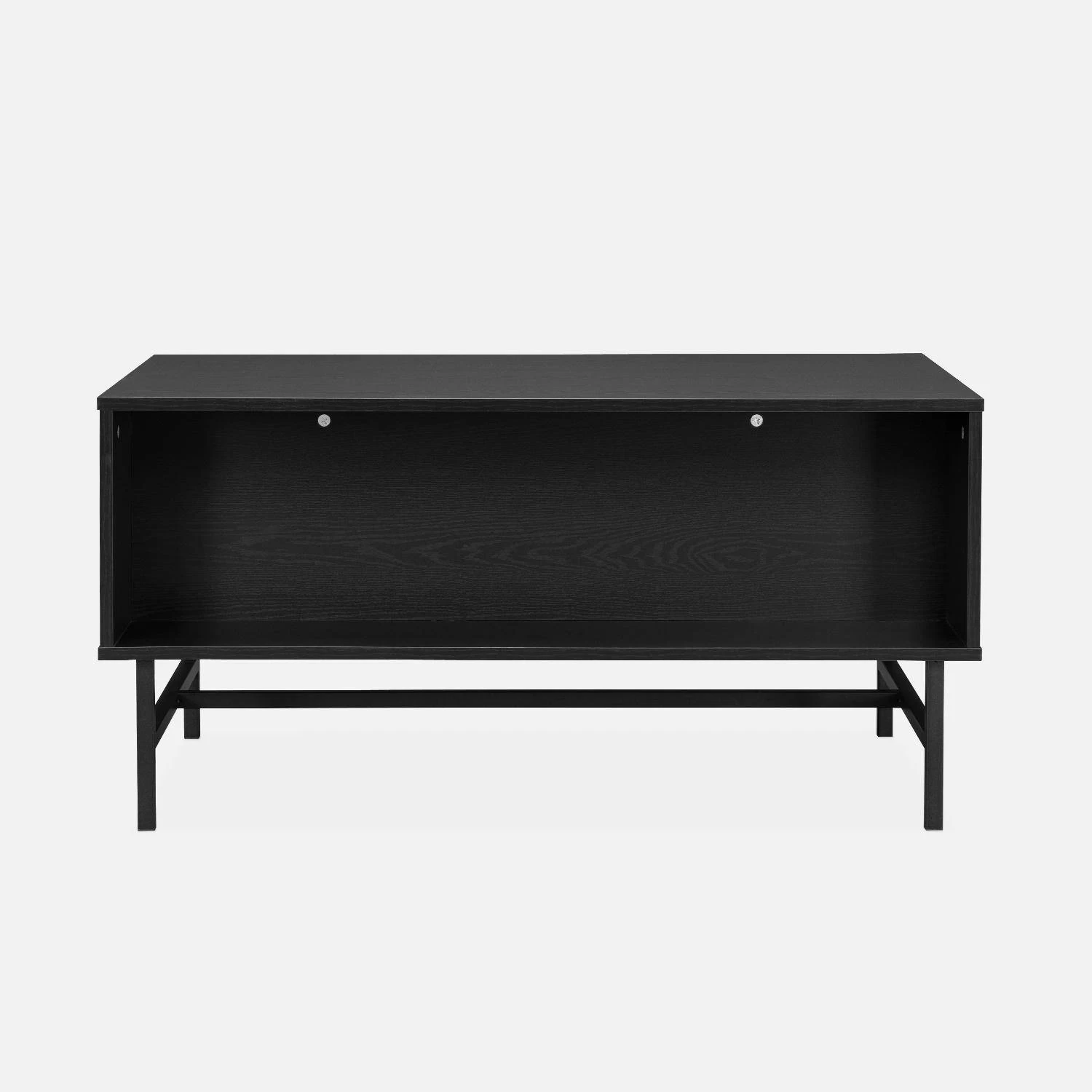 Table Basse Effet Bois Rainuré Noir 8 Table Basse Effet Bois Rainuré Noir – Image 6