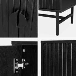 Meuble TV Effet Bois Rainuré Noir 160 Cm 15 Meuble TV Effet Bois Rainuré Noir 160 Cm -Outdoor Living Soldes ibaztvstand 430299f0b51b5f2a9465fb336aaff168