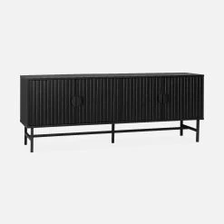 Meuble TV Effet Bois Rainuré Noir 160 Cm 12 Meuble TV Effet Bois Rainuré Noir 160 Cm -Outdoor Living Soldes ibaztvstand afdace1dfe3cb0adf32d40a0d6625d6d