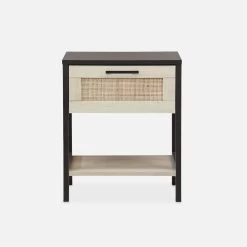 Table De Chevet Scandinave Effet Bois Et Cannage (lot De 2) -Outdoor Living Soldes ibcanbesidex2 bc36d050d9321ab90ac43a4e88bf3ba3