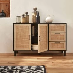 Buffet Scandinave Effet Bois Et Cannage 2 Portes 120 Cm 10 Buffet Scandinave Effet Bois Et Cannage 2 Portes 120 Cm -Outdoor Living Soldes ibcanbuffet a42cd94fdc45de39dbdefb089afad0b8