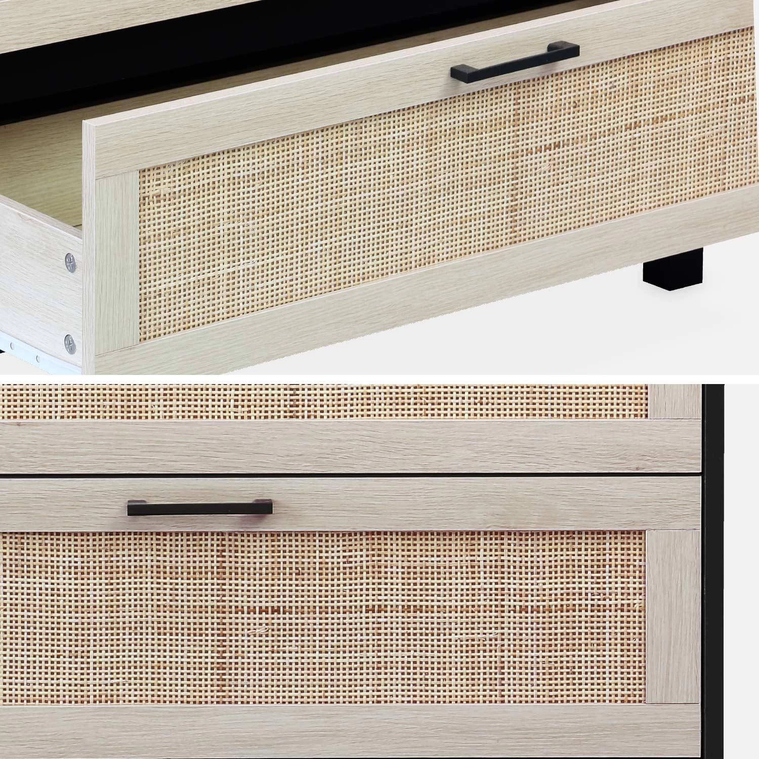 Commode Scandinave Bois Et Cannage 3 Tiroirs 8 Commode Scandinave Bois Et Cannage 3 Tiroirs – Image 6