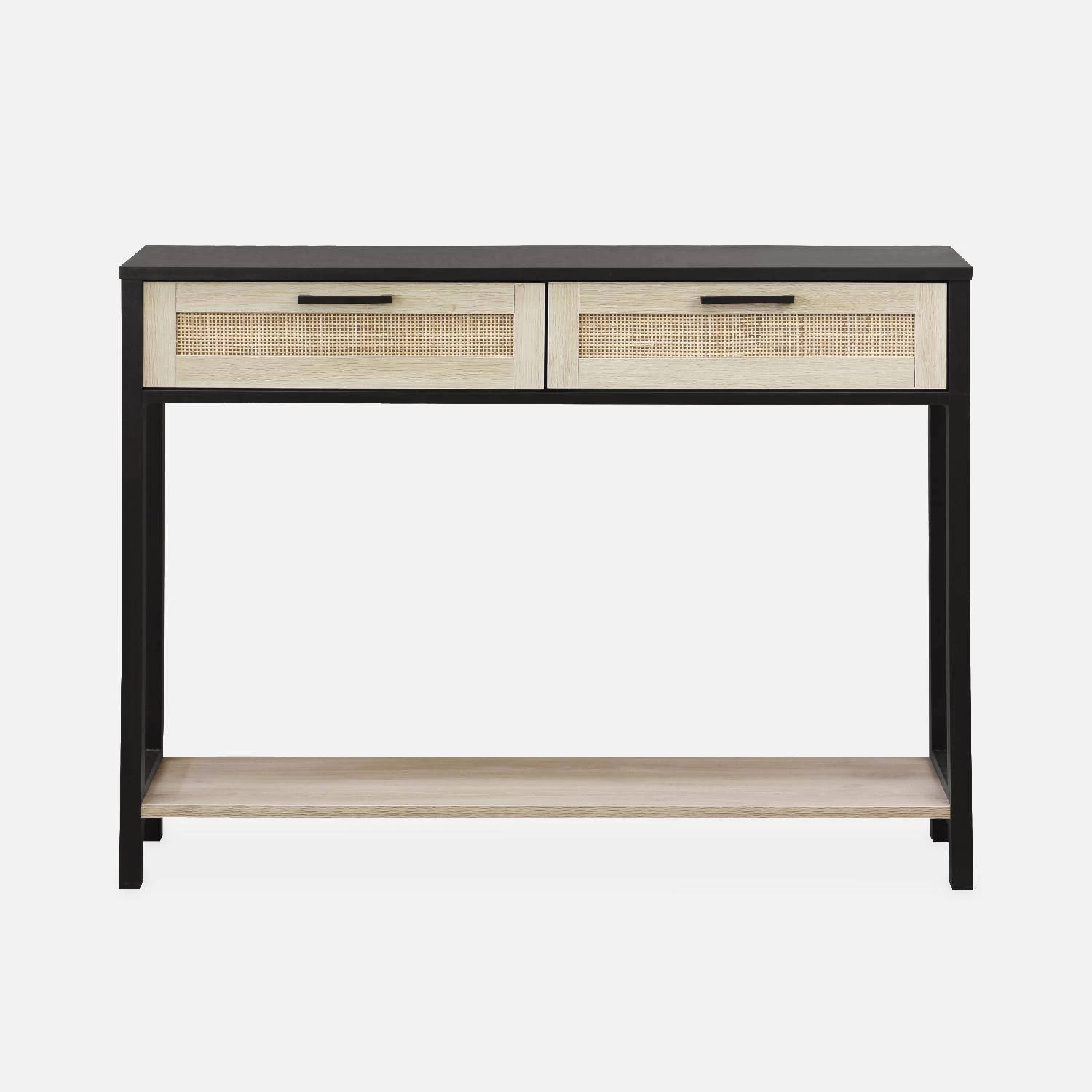 Console Scandinave Effet Bois Et Cannage 6 Console Scandinave Effet Bois Et Cannage – Image 4