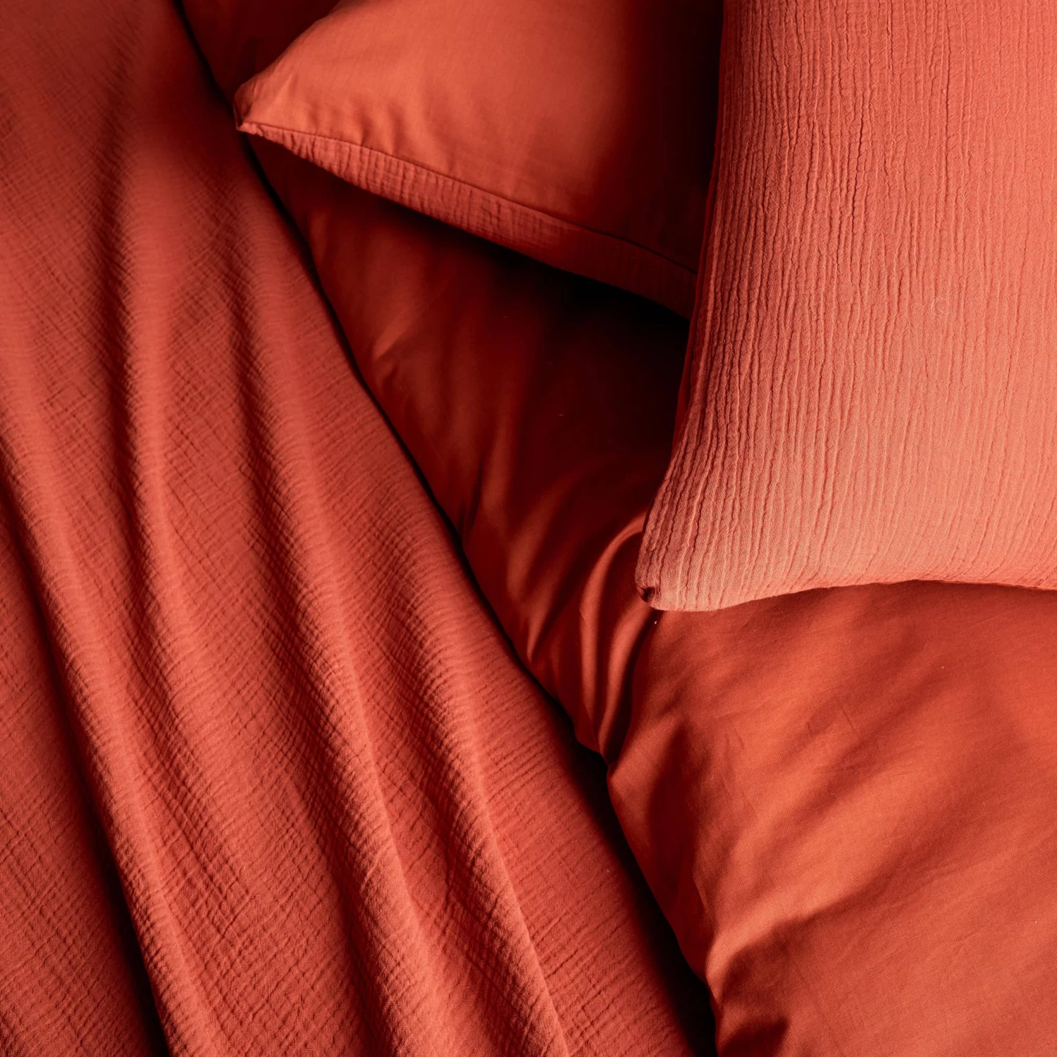 Parure De Lit Gaze De Coton Ocre 4 Parure De Lit Gaze De Coton Ocre – Image 2