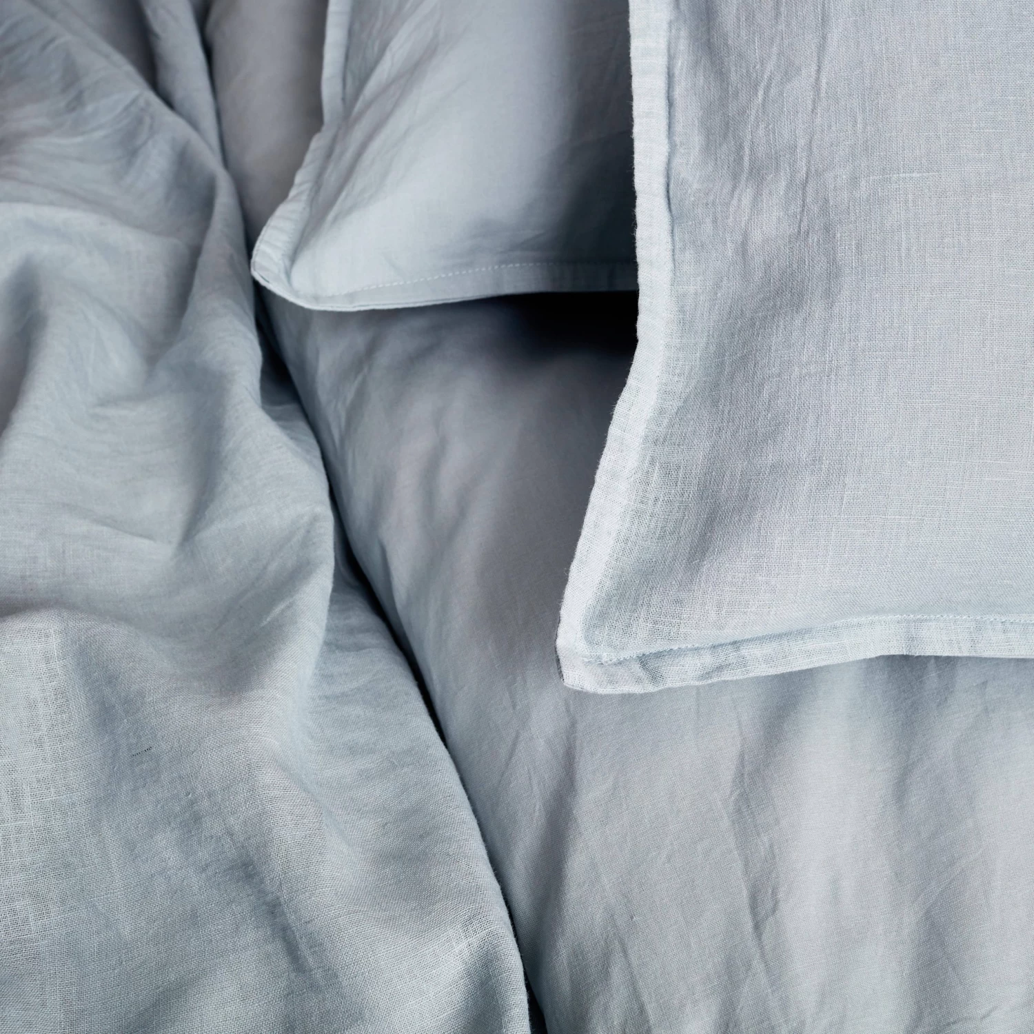 Parure De Lit 2 Places Coton Lin Lavé Gris 4 Parure De Lit 2 Places Coton Lin Lavé Gris – Image 2