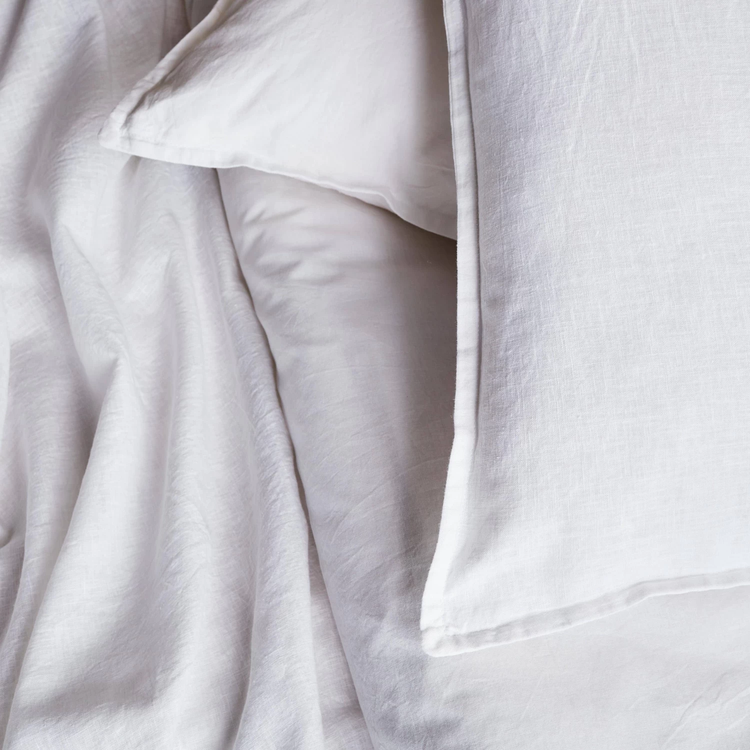 Parure De Lit 2 Places Coton Lin Lavé Blanc 4 Parure De Lit 2 Places Coton Lin Lavé Blanc – Image 2