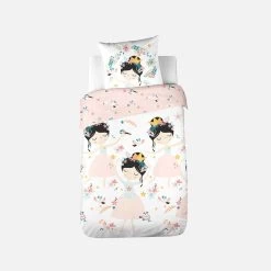 Parure De Lit Réversible 1 Place Imprimé Princesse Et Oiseaux En Polycoton -Outdoor Living Soldes ibedpol140dia 76a49a3c98de5f4b57561fac31a1914c
