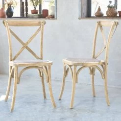 Chaise De Bistrot Vintage Bois (lot De 2) Couleur : Naturel