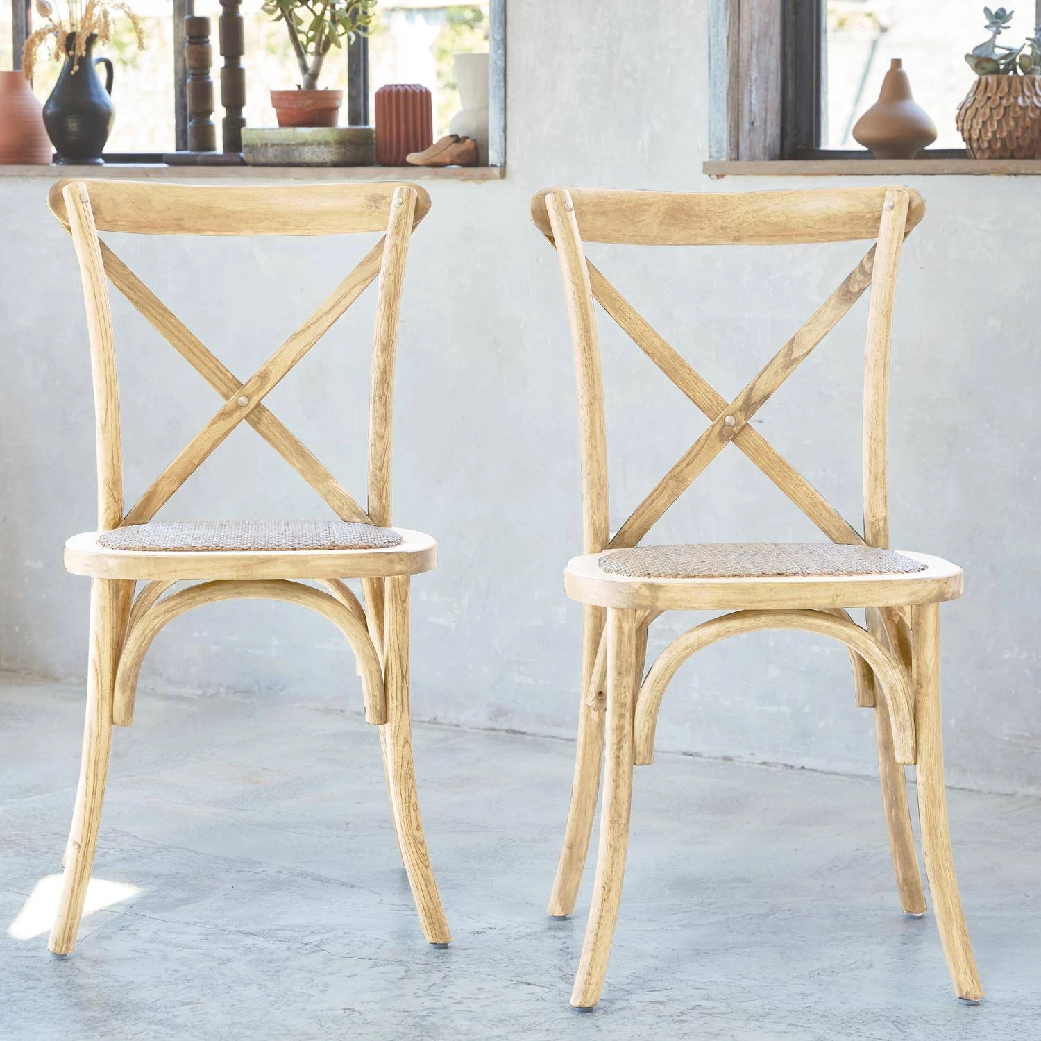 Chaise De Bistrot Vintage Bois (lot De 2) Couleur : Naturel 4 Chaise De Bistrot Vintage Bois (lot De 2) Couleur : Naturel – Image 2